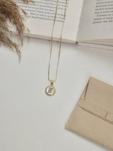 Gold Initial E Pendant Necklace - TOSSIDO