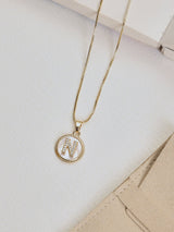 Gold Initial N Pendant Necklace - TOSSIDO