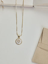 Gold Initial O Pendant Necklace