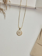 Gold Initial R Pendant Necklace - TOSSIDO