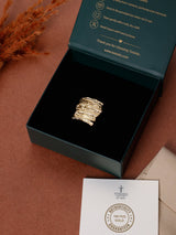 Gold Layered Wave Shield Adjustable Ring - TOSSIDO