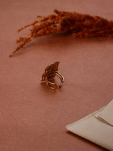 Gold Molten Bark Adjustable Ring - TOSSIDO