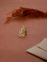 Gold Molten Bark Adjustable Ring - TOSSIDO