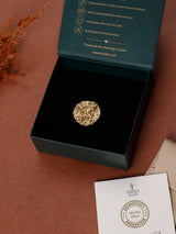 Gold Molten Leaf Disc Adjustable Ring - TOSSIDO