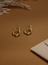 Gold Molten Open Loop Earrings - TOSSIDO