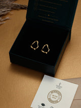Gold Molten Open Loop Earrings - TOSSIDO