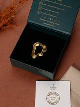 Gold Molten Ripple Adjustable Ring - TOSSIDO