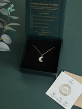 Gold Mother of Pearl Crescent Moon Pendant Necklace