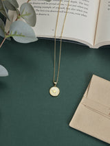 Gold Mother of Pearl Star Disc Pendant Necklace - TOSSIDO