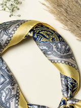 Gold Paisley Printed Satin Neckerchief - TOSSIDO