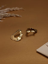 Gold Ripple Open Frame Earrings - TOSSIDO