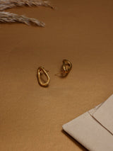 Gold Slim Organic Loop Earrings - TOSSIDO