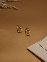 Gold Slim Organic Loop Earrings - TOSSIDO