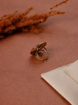 Gold Spiral Disc Adjustable Ring