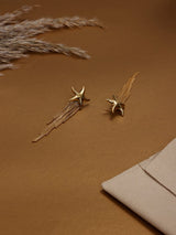 Gold Starfish Tassel Drop Earrings - TOSSIDO