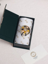 Gold Straw Hat Flower Brooch
