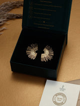 Gold Sunburst Fan Earrings - TOSSIDO