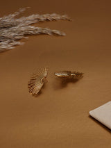Gold Sunburst Fan Earrings - TOSSIDO