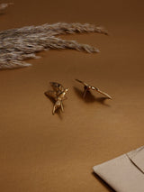 Gold Swallow Bird Stud Earrings - TOSSIDO