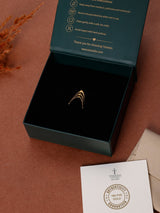 Gold Triple Chevron Adjustable Ring - TOSSIDO