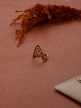 Gold Triple Chevron Adjustable Ring - TOSSIDO