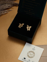 Gold Twin Butterfly Stud Earrings - TOSSIDO