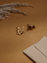 Gold Twin Butterfly Stud Earrings - TOSSIDO
