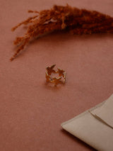 Gold Twin Starfish Adjustable Ring - TOSSIDO