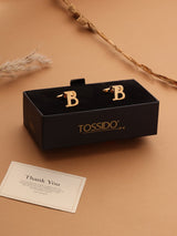 Golden Alphabet B Cufflink