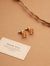 Golden Alphabet B Cufflink