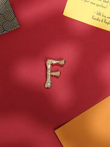 Golden Alphabet F Brooch - TOSSIDO