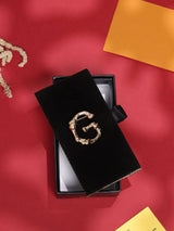 Golden Alphabet G Brooch - TOSSIDO