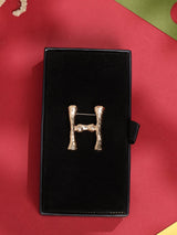 Golden Alphabet H Brooch - TOSSIDO