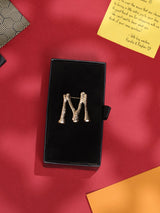 Golden Alphabet M Brooch - TOSSIDO