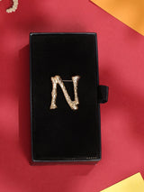 Golden Alphabet N Brooch - TOSSIDO