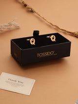 Golden Alphabet Q Cufflink - TOSSIDO