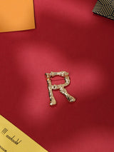 Golden Alphabet R Brooch - TOSSIDO