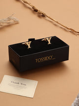 Golden Alphabet Y Cufflink - TOSSIDO