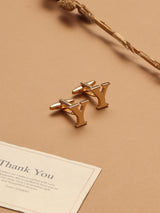 Golden Alphabet Y Cufflink - TOSSIDO