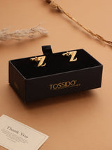 Golden Alphabet Z Cufflink - TOSSIDO