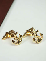 Golden Anchor Cufflinks - TOSSIDO