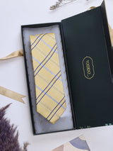 Golden Check Woven Necktie - TOSSIDO