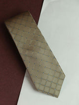 Golden Check Woven Silk Necktie - TOSSIDO