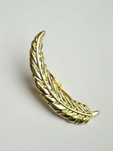 Golden Curved Feather Tie Bar - TOSSIDO