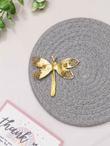 Golden Dragonfly Crystal Brooch