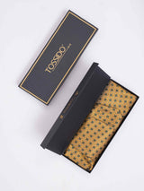 Golden Geometric Woven Cravat & Pocket Square Set - TOSSIDO