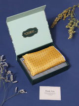 Golden Multipattern Silk Pocket Square - TOSSIDO