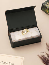 Golden Radiance Pavé Necktie Ring - TOSSIDO
