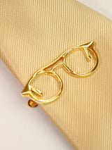Golden Spectacles Tie Bar - TOSSIDO