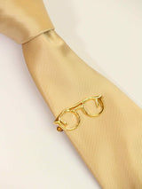Golden Spectacles Tie Bar - TOSSIDO